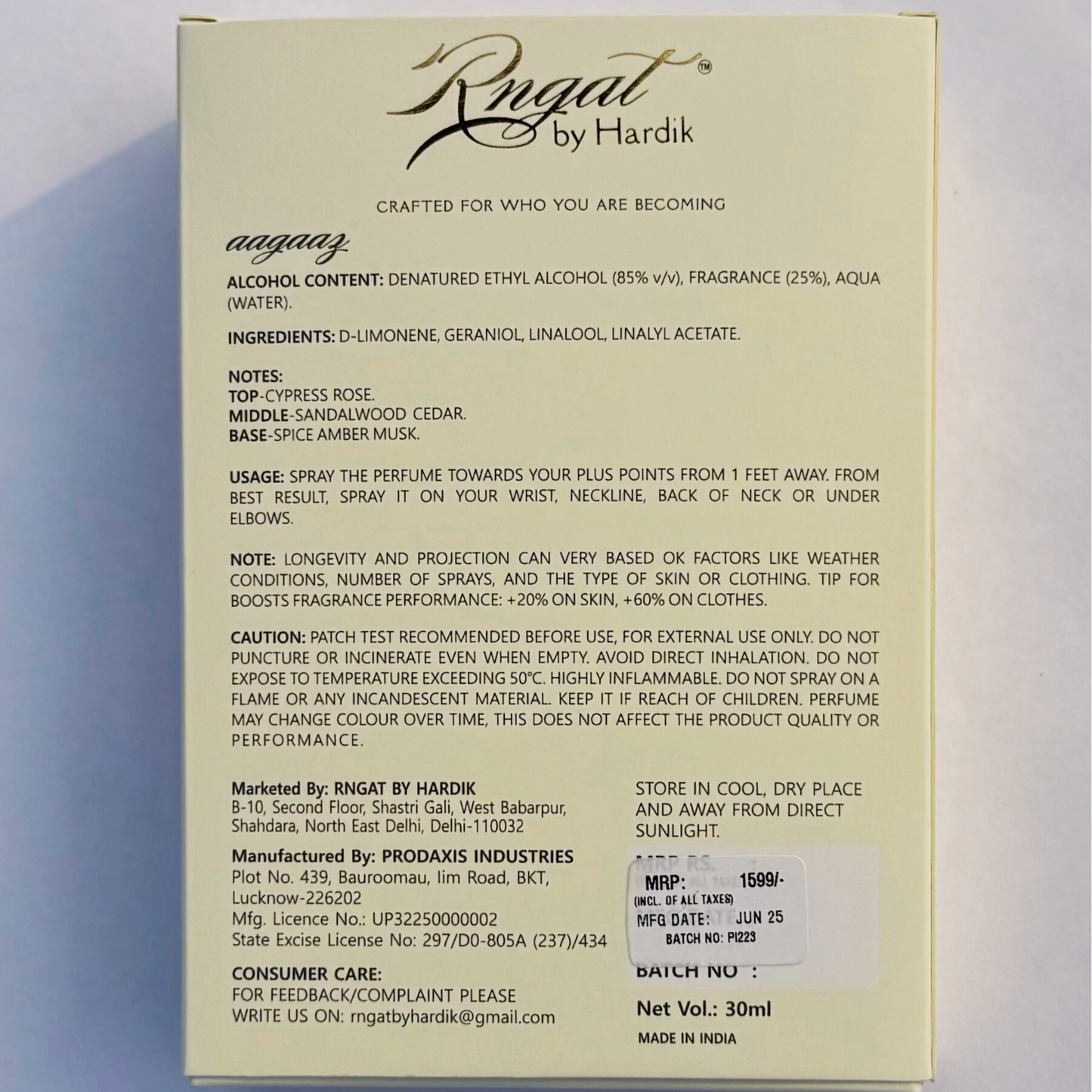 Aagaaz | Parfum for All (30 ml)